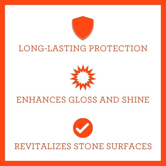 TriNova Granite Sealer & Protector – Best Stone Polish, Protectant & Care Product – Easy Maintenance for Clean Countertop Surface, Marble, Tile – No Streaks, Stains, Haze, or Spots - 128 fl oz (4PK)