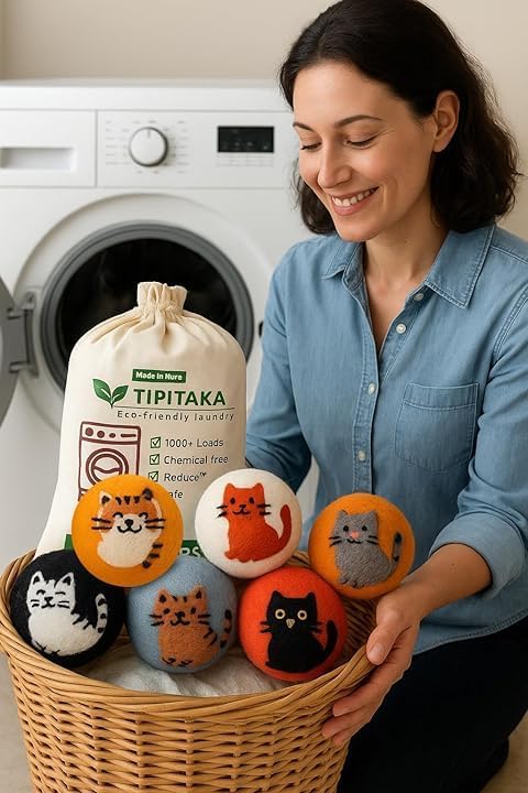 Laundry Wool Dryer Balls | Natural Fabric Softener – Reusable, Eco-Friendly, Reduces Drying Time – Wool Balls Replaces Dryer Sheets - 3 XL Pack - Laundry Balls for Dryer