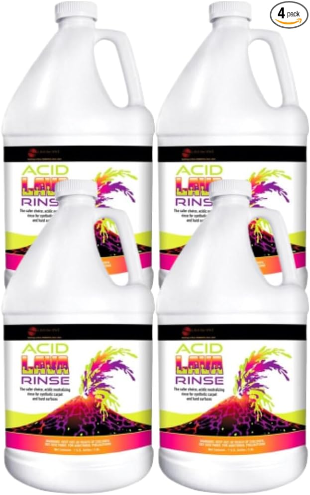Acid LAVA Rinse, Organic Acid Carpet Cleaner for Hot Water Extraction, 4 Gallons (4, Gallon)
