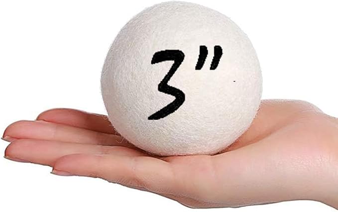 Wool Dryer Balls Laundry Reusable Wool Balls for Dryer Organic Premium New Zealand Wool Natural Fabric Softener Reduce Clothing Wrinkles Drying Clothes Faster Eco-Friendly 3 Pack XL