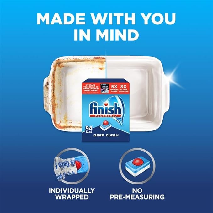 Finish - All in 1 - Dishwasher Detergent - Powerball - Dishwashing Tablets - Dish Tabs - Fresh Scent, 94 Count (Pack of 1) - Packaging May Vary