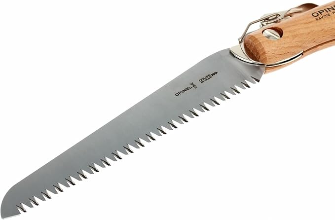 Opinel Folding Saw - Gardening and Camping Folding Carbon Steel Saw with Beechwood Handle