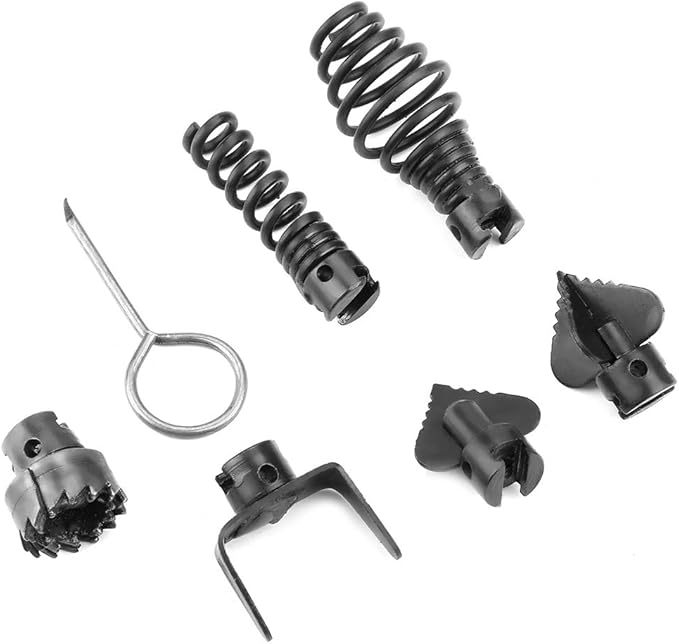 7Pcs 16mm Manganese Steel Drain Cleaner drain cleaner cutter heads Sturdy Drain Cleaner Combination Cutter Head Set drain cleaner cutter heads Pipeline Dredging Drain Openers