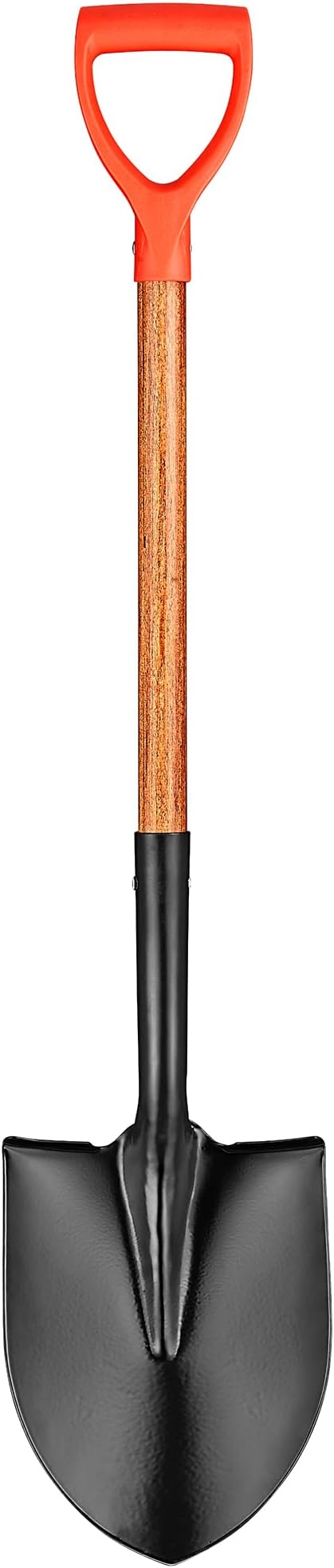 41" Round Shovel, Garden Tool with D-Handle, Shovel for Digging, Wooden Handel Garden Shovel,Beach Shovel, Car Snow Shovel