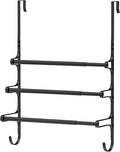 CANYAVE Over The Door Towel Rack, Over Door Towel Rack for Bathroom Door, Triple Towel Storage Holder with Hooks (Matte Black)