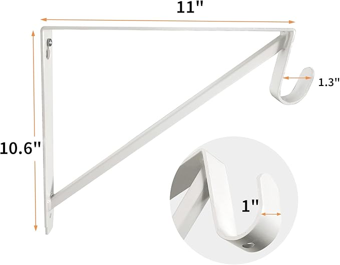 Heavy Duty Closet Shelf and Rod Brackets (White, 3 Pack)