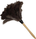 Feather Duster with Ostrich Feathers Wooden Handle 14" – Natural Reusable Duster for Cleaning, Furniture & Shelves, Blinds, Ceiling Fan, Dusting Tool for Home, Office, Delicate Surfaces - 1 Pack