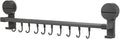 BESTOYARD Punchless Kitchen Utensil Hooks Wall Mount Rack with 10 Hooks, Adjustable Double Rod Organizer, Gray Suction Cup Holder for Cooking Tools and Measuring Cups