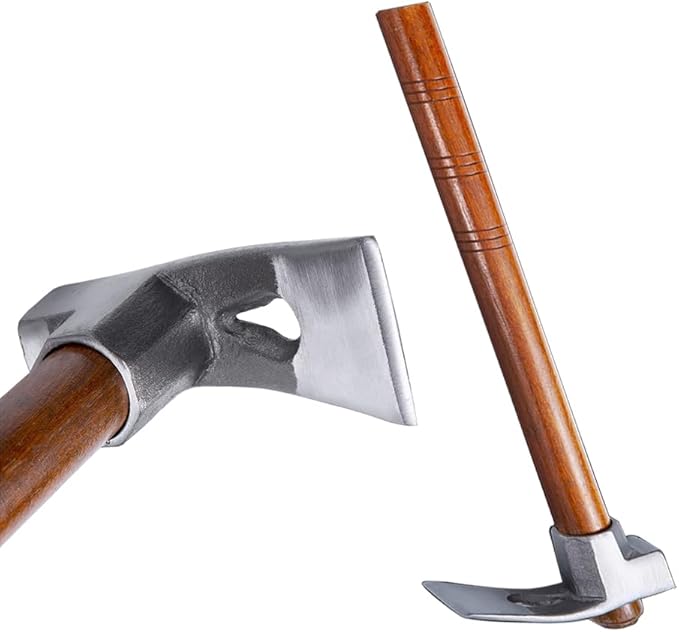 Garden Hoe Tool Small Action Hoe, Loosening Soil and Weeding,Knockable and Removable Nails,Hand Long Handle Weed Garden Tool,Digging and Rooting (5.90in×2.55in,1.47lb)