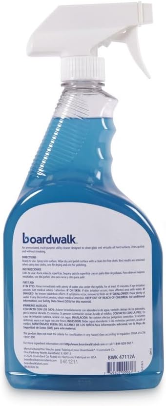 Boardwalk BWK47112AEA 32 oz. Spray Bottle Industrial Strength Trigger Glass Cleaner with Ammonia