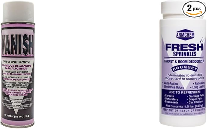Carpet Care Bundle, Vanish Spot Remover Spray and Fresh Sprinkles Bouquet Deodorizer Powder, 18 oz and 1.5 lbs