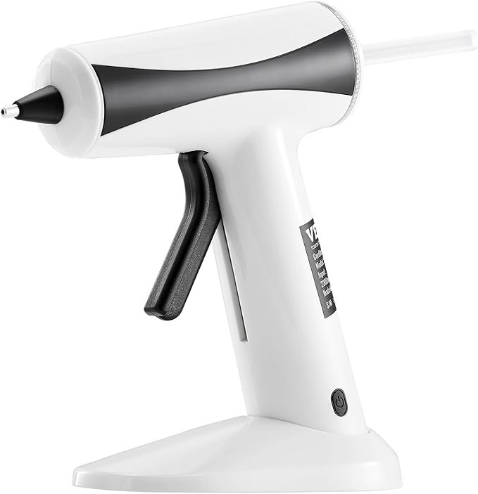 VEVOR Hot Glue Gun, Rechargeable Cordless Glue Gun, Mini Wireless Hot Glue Gun Kit with 2200mAh Battery, 20 Pcs Glue Sticks, Fast Preheating & High Temp, for Crafts, Arts, DIY, Quick Home Repairs