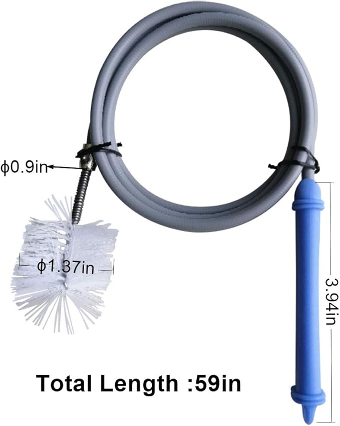 59 Inch Drain Cleaner Brush, Pipe Cleaner Clog Remover for Cleaning Sink, Bathtub,kitchen, AC Pipe,Shower Drain