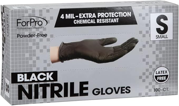 ForPro Disposable Nitrile Gloves, Chemical Resistant, Powder-Free, Latex-Free, Non-Sterile, Food Safe, 4 Mil