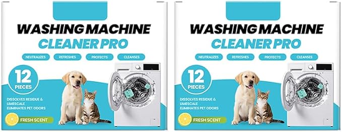 Washing Machine Cleaning Tablets: Powerful Deep Cleaning for Front Loader & Top Load Washer Machines - Clean Inside Drum and Laundry Tub Seal (24 pieces)