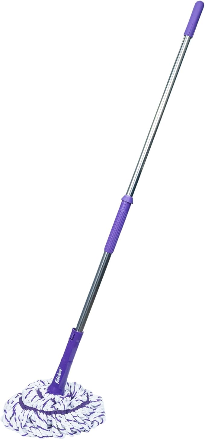 Fabuloso Twist Mop, Self Wringing Floor Mop with Non Scratch Scrubber and Removable Washable Head for Hardwood, Tile, Vinyl and Laminate Floors Cleaning System, 53 Inch Tall
