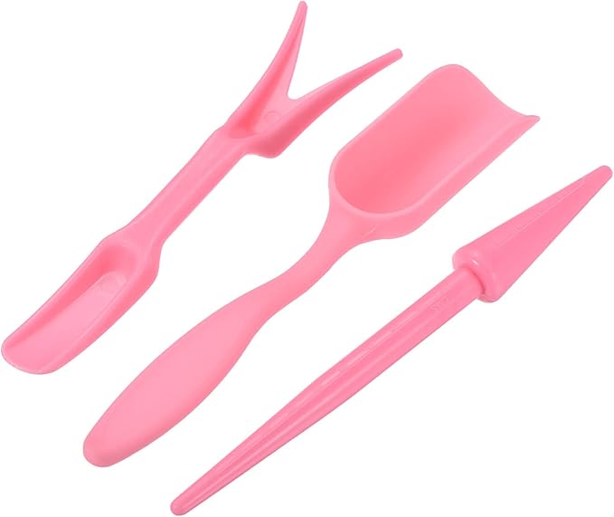 MECCANIXITY Garden Shovel Hand Tools Transplanting Succulent Cultivation Digging Scoops Kits, Pink