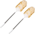 2-Pack Lambswool Extendable Duster 29-110 Inch, Anti-Static Flexible Head, Stainless Steel Pole for High Ceilings, Fans, Interior & Roof Dusting.