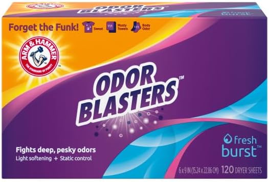 Arm & Hammer Odor Blaster Dryer Sheets, Fresh Burst, 120 Count