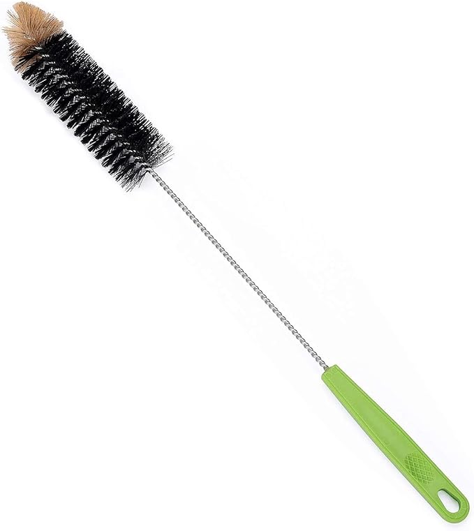 Long Bottle Brush, 17 in Bendable Cleaner Brushes for Cleaning Neck Beer Bottles, Wine, Baby Bottles, Water Bottles, Tumblers, Flask, Bird Feeder, Vase, Pipes and Brewing Supplies Black/1Pack