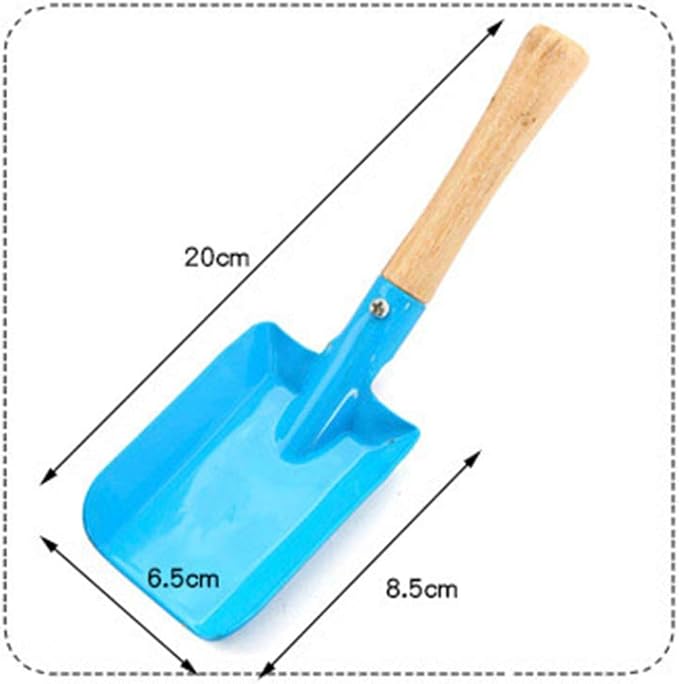 2pcs Small Gardening Shovel Metal Candy Color Wooden Handle Flat Trowel Scoop Digging Lawn Tool for Flower Succulent Plant,Random Color