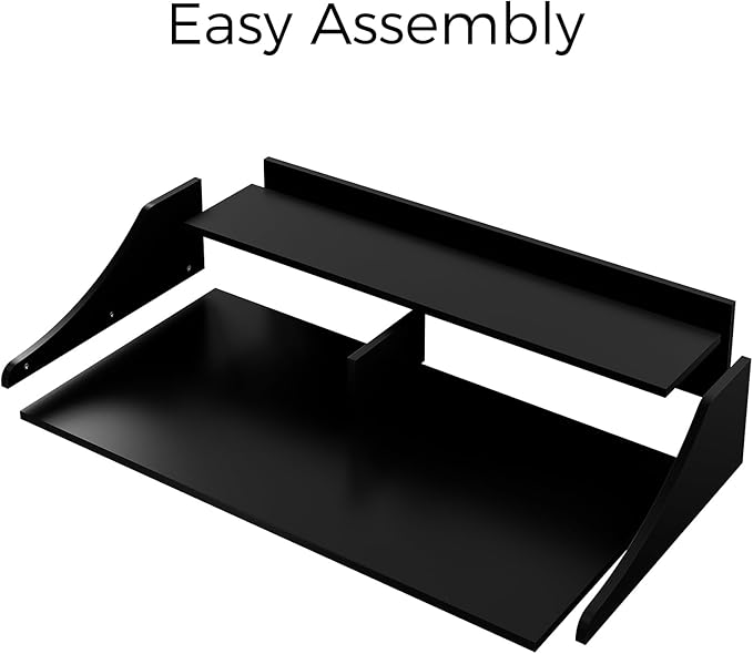 OAKHAM HOME 2-Tier Washer Dryer Countertop, 54" x 27.6" Washer Dryer Topper with Storage Shelf and Non-Slip Pads for Laundry Room Organization, Black