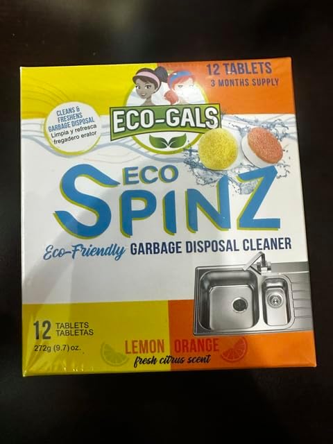 Eco Spinz Garbage Disposal Soap for Cleaning Kitchen Sinks and Drains 6 ct. Lemon & 6 ct. Orange Citrus Scent