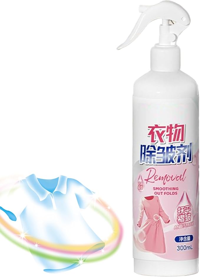 Fabric wrinklle Release Spray – 300ml Clothing Static Guard | Portable Ironing Alternative and Anti wrinklle Mist for Shirts, Coats, Sweaters, Pants, Travel Bag, Dorm Room, Daily Laundry Care