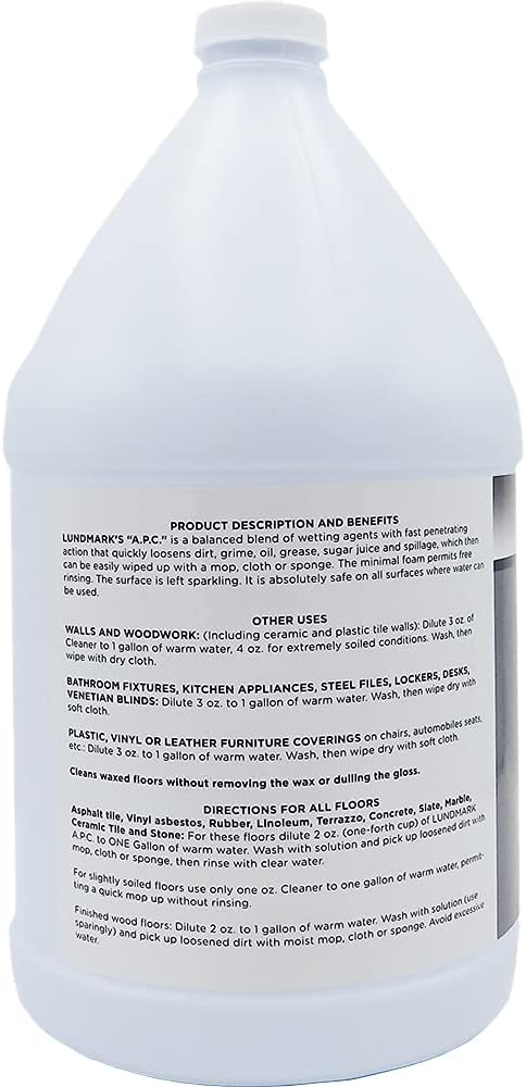 Lundmark Wax A.P.C., Concentrated Neutral Cleaner, 1-Gallon, 3279G01-4