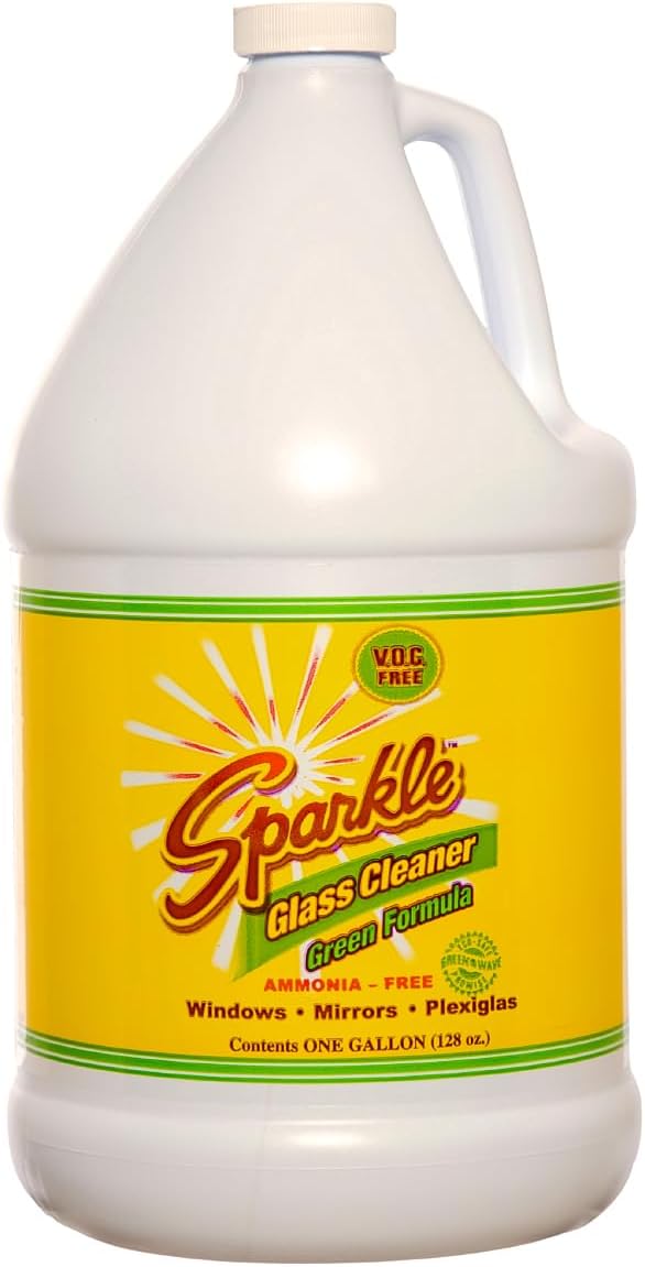 A J Funk & Co 30500 Sparkle Glass Cleaner, Green Formula, 1-Gallon Refill Bottle (Case of 4)