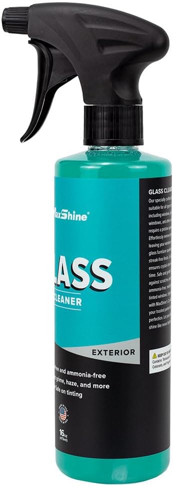 Maxshine 16oz Universal Glass Cleaner – Streak-Free Car Window Cleaner – Ammonia-Free Auto Glass Spray for Tinted Windows, Mirrors & Windshields – Removes Grime, Grease & Haze