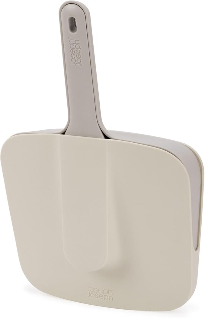 Joseph Joseph CleanTech Wall-Mounted Indoor Dustpan & Brush Set with Dust-Shield Compact, Clean Storage, Handheld Broom