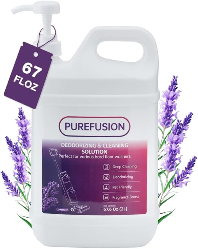 PUREFUSION Floor Cleaning Solution Compatible With Tineco, Deep Cleans for Multiple Hard Floors, Suitable with Tineco iFLOOR FLOOR ONE S3 S5 S6 S7 Series Wet Dry Vacuum, Lavender Scent 2L/67.6 Fl Oz