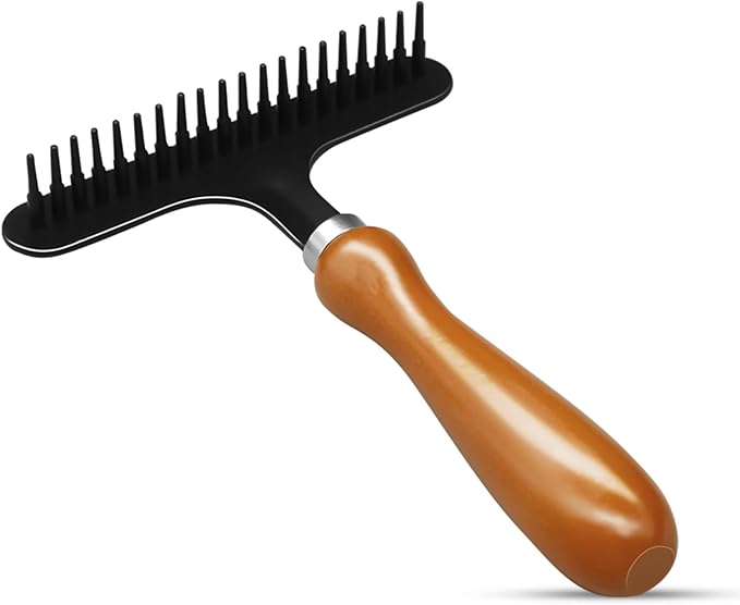 Portable Carpet Rake, Matted & Shag Rug Rake, 6.0 x 4.3 inches, Black