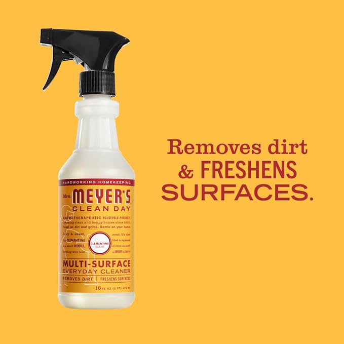 Mrs. MEYER'S CLEAN DAY Multi-Surface Everyday Cleaner,Clementine Scent,16 Fl Oz Bottle,(Pack of 2)