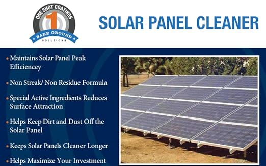 Bare Ground Solutions One Shot 1S-SPC Glass & Solar Panel Cleaner,Remove Oils, Fingerprints & Water Spots,Pro Streak-Free Ultra Quick Dry Remove Dirt, Dust, Droppings -1 Gallon- 2 PACK