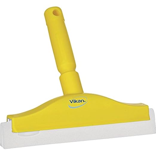 Vikan 77516 Squeegee,Fixed Head,Bench,10",PP/RB,Yellow