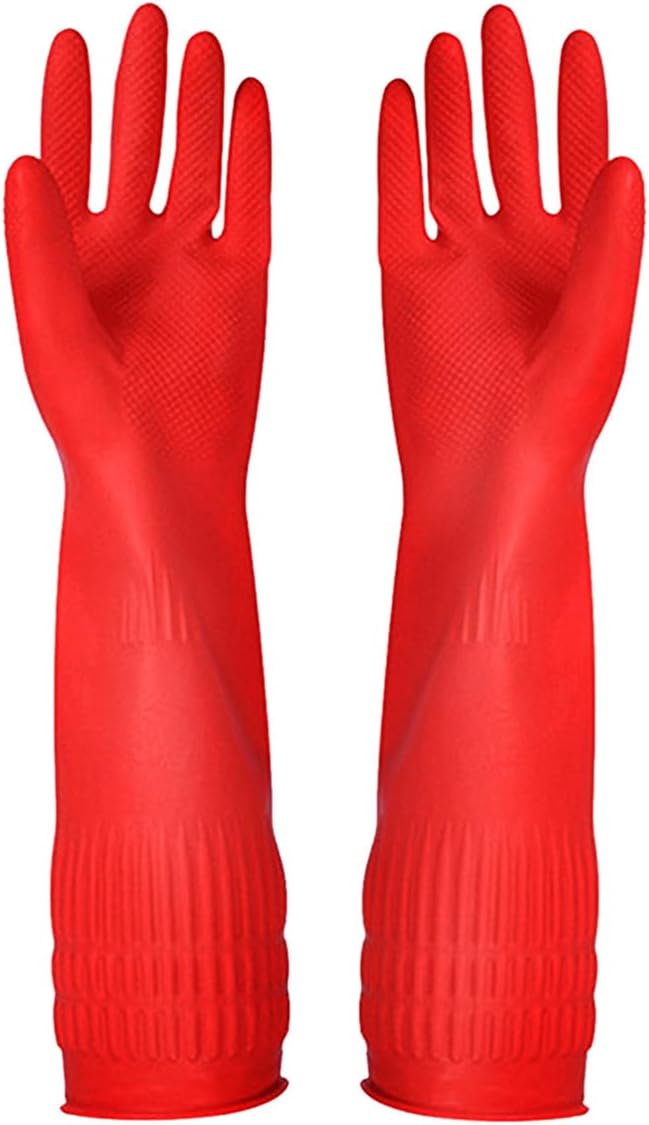 Rubber Cleaning Gloves Kitchen Dishwashing Glove 6-Pairs,Waterproof Reuseable.(Medium)