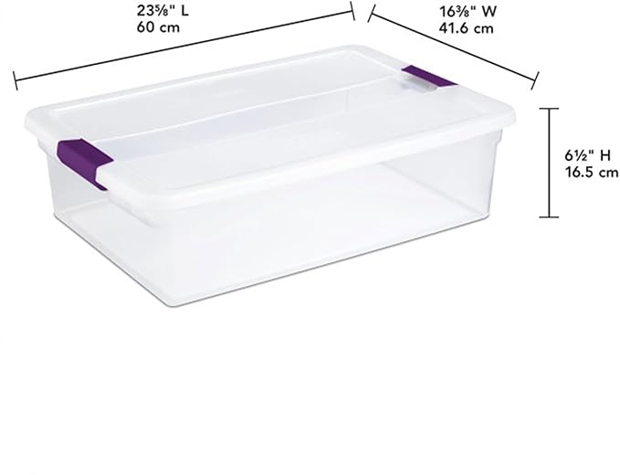 Sterilite 18-Pack 32 Quart ClearView Latch Box, Stackable Organizer Bins with Latching Lids - Clear Plastic Organization Containers for Closet, Bedroom, Shelving Units and Everyday Home Storage