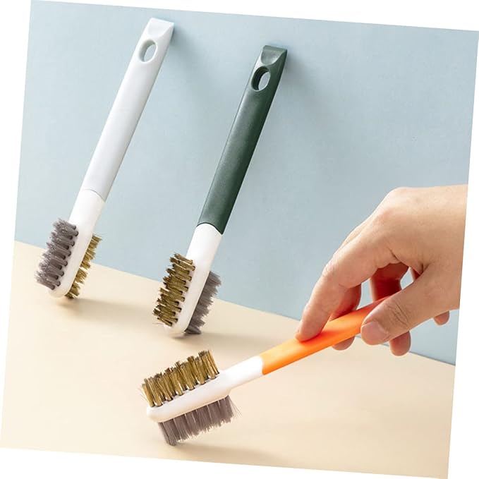 PRETYZOOM 3 Pcs Double-Ended Kitchen Cleaning Brush Set Mini Wire Brush for Gas Stove Cooktop Cleaning Stainless Steel Bristles for Dorm Home Use