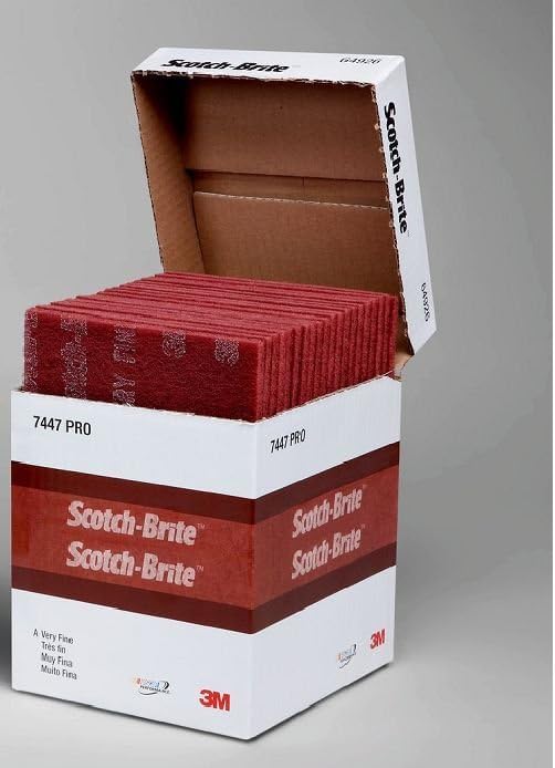 6" x 9" 3M 07447 Scotch-Brite Maroon General Purpose Hand Pads (1-Pack of 20 Pads)