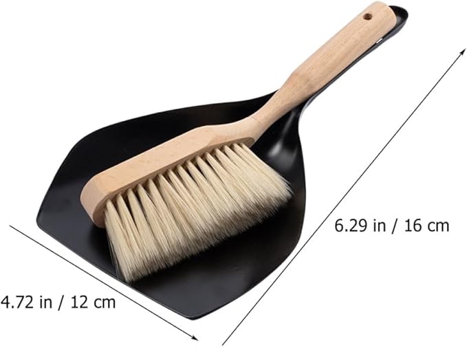 Mini Broom and Dustpan Set with Handle, Handheld Household Cleaning Accessory for Desktop and Office, 2pcs Portable Sweeping Tool for Small Debris Removal