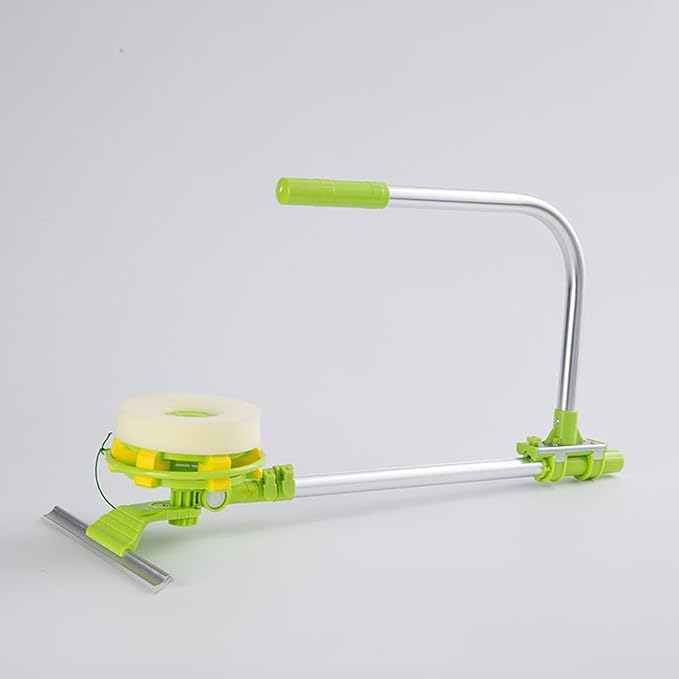 Window Cleaner Squeegee, External Window Washer U Shape Window Cleaner Window Squeegee with Long Handle for Car Windshield Tiles Wall Clean (Round Head)