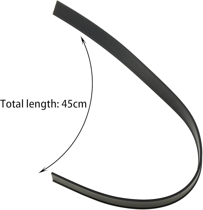 DGZZI 4PCS Black Glass Squeegee Rubber Strip 45cm Wiper Replacement Parts Window Cleaning Dust Removal Scraper Suitable for Bathroom Wall Mirror Tiles Marble Countertops