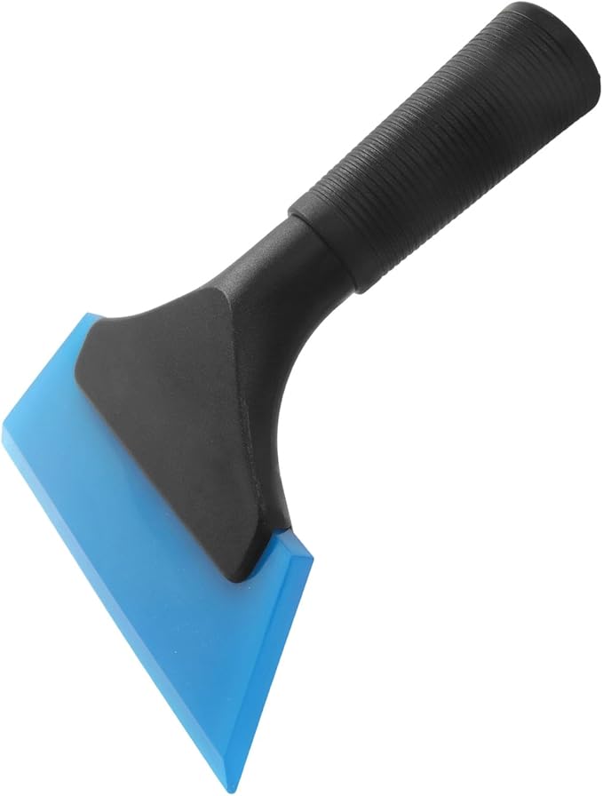 Small Squeegee 5 inch Rubber Window Tint Windshield Scraper, Non-Slip Handle Glass Cleaner for Car Glass Mirror Shower Door/Bathroom Cleaning(Blue, 1 Pack)