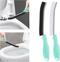Toilet Brush, 2 Pcs Bathroom Cleaning Brush, Toilet Scrubber, Deep Toilet Bowl Brush with Hanging Hole, Multifunctional Gap Cleaning Brush, Bristles for Kitchen Sinks, Tub,Shower (2, Mint)