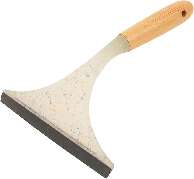 Household Squeegee with Wood or Bamboo Handle, Streak-Free Surface Cleaner, Water Removal Tool (Bamboo Handle)