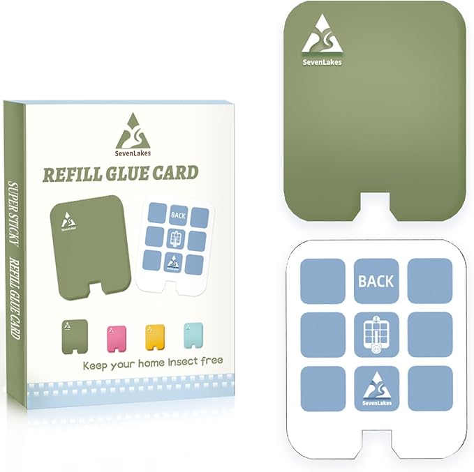36 Pcs Sticky Refill Glue Cards, Compatible with Safer Home SH502, Dynatrap DT3005W-DS3, DT23005-06, Targets Moth, Fly, Mosquito, Gnat and More, Safe and Super Sticky (Matcha Green)