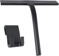 All -Purpose Silicone Shower Squeegee for Shower Glass Door with Hook, Bathroom Accessories for Window Mirror Tile Car Shower Walls,Household Shower Cleaner Tool (Black, 9 inch(1 Hook)