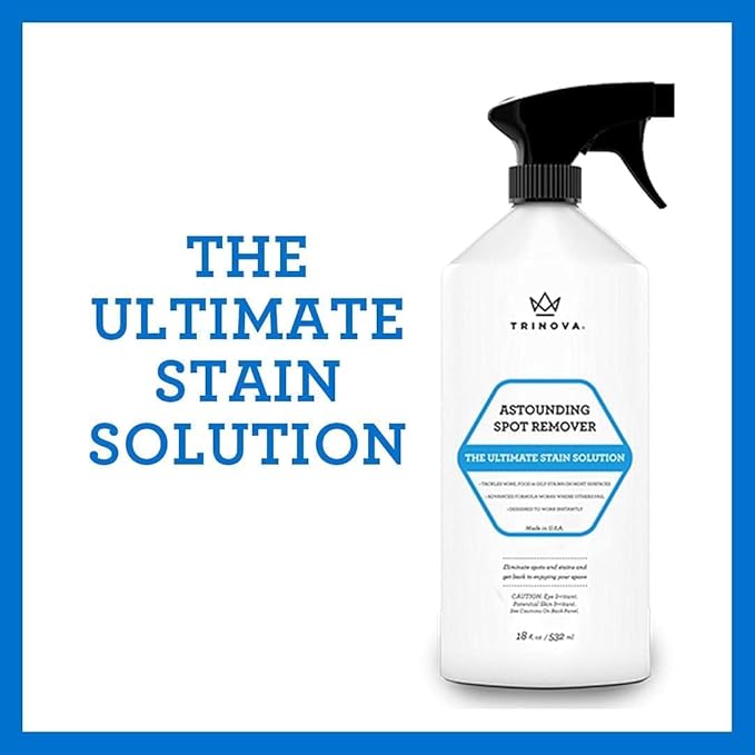 TriNova Astounding Spot Remover - Spot Cleaner for Carpet and Upholstery, Cleans Stains on Couch, Sofa, Fabric & More Removes Red Wine & Coffee Stains with Ease - 18 fl oz